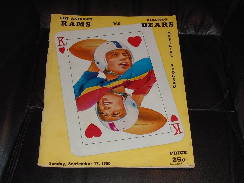 1950 BEARS AT LOS ANGELES RAMS NFL FOOTBALL PROGRAM 1ST GAME OF SEASON