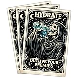 3 Pack Hydrate Outlive Your Enemies Stickers - Grim Reaper Drinking Water Decals -...