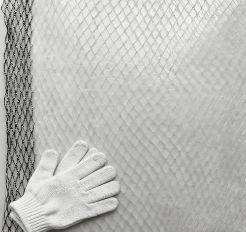 HDPE Diamond Anti-Hail & Anti-Bird Netting 40g/ Tear/UV Resistant & Anti-Aging.Protection for Gardens Farms Orchards Includes Work Gloves 24m/6.613.1ft