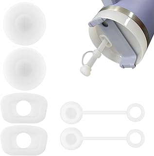 2Sets Stanley Straw Cover, 1.0 Stanley Cup Accessories Compatible 40oz/30oz, Stanley Spill Stopper, Wine Stoppers, Stanley Leak Stopper, Include 2 Straw Lids and 2 Square/2 Round Tumbler Leak Stopper