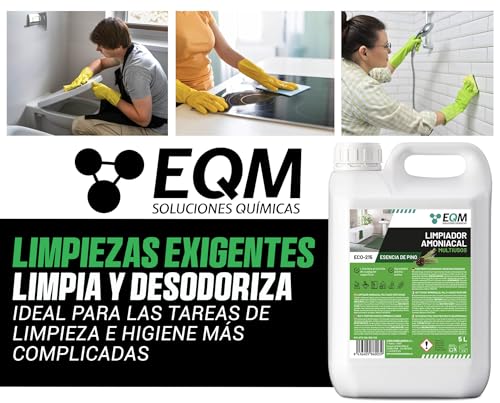 EQM - ECO-215 - Limpiador Amoniacal Multiusos Perfumado - 5L - Limpieza de suelos y todo tipo de superficies - Amoniaco perfumado - imagen 4