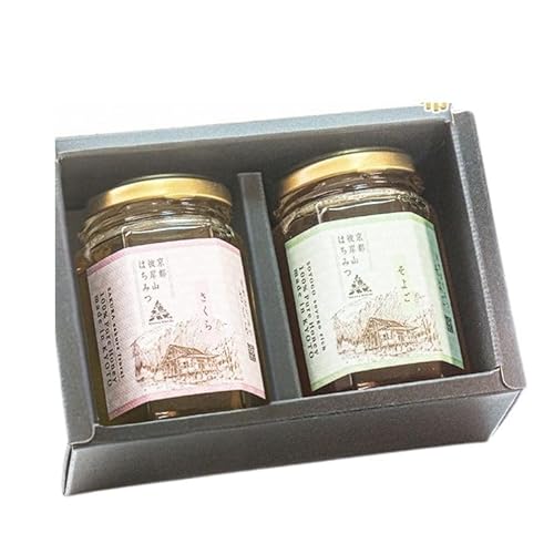 訳あり 京都・彼岸山 天然 プレミアム はちみつ 180g×2 360g 希少な「桜」と彼岸山を代表する「そよご」のセット 5つ星ホテル御用達 Honey Woods 贈答用 化粧箱入り[純粋 非加熱 国産 完熟 無添加 生はちみつ ギフト プレゼント お中元 健康]