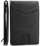 Otaya Men's Money Clip Credit Card Holder RFID Blocking Leather Front Pocket Bifold Wallets, Paris B