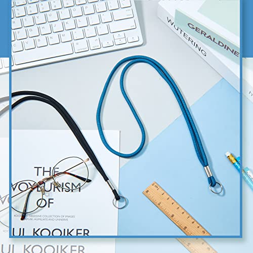 Nezyo 2 Stück Schlüsselband Lang Lanyard Schlüsselanhänger Umhängeband Lanyard Schlüsselband Schlüsselkette Band mit Ring für Schlüssel Ausweis Handy Kamera Lanyard (Schwarz und Blau)