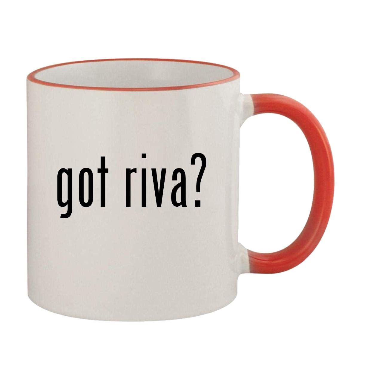 got riva? - 11oz Ceramic Colored Rim & Handle Coffee Mug, Red