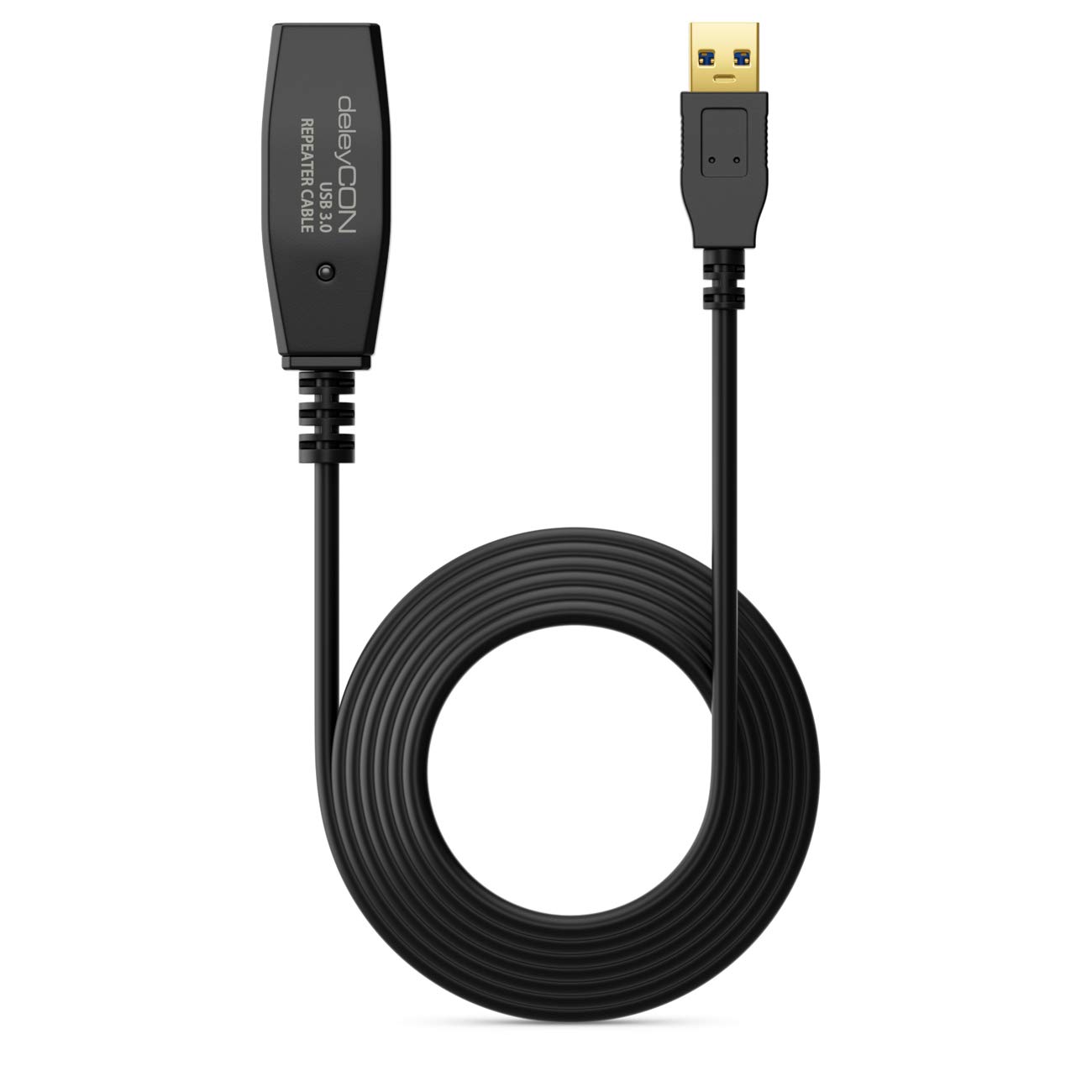 deleyCON 7,5m Cavo Attivo USB 3.0 Prolunga Attiva con Amplificatore di Segnale USB3.0 Ripetitore Cavo di Prolunga USB3.0 PC Stampante Scanner per Computer Nero