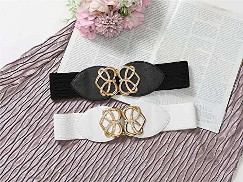 Allegra K Women Knot Heart Waist Belt Black4