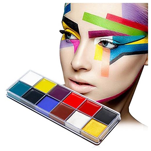 Körpermalfarbe,Körperfarbe Set,Schminkpalette,12 Farben Kinderschminke Set,Face Paint,Bodypainting Schminke für Body und Facepainting,Halloween Karneval Maskenspiel Make Up Schminke Palette