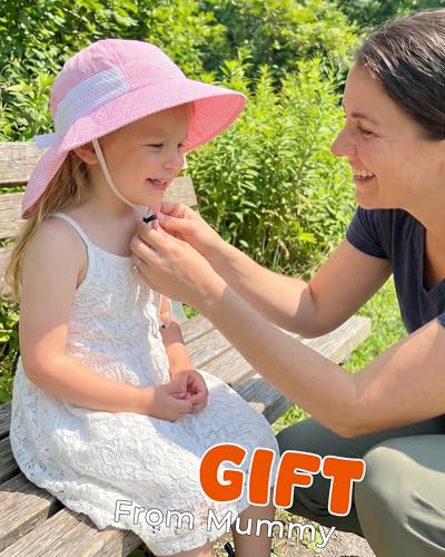 Image of Toddler Baby Sun Hat Kids Summer Beach Essentials Adjustable Beach Hats with Bucket Wide Brim for Boys Girls Age 0-14 Years