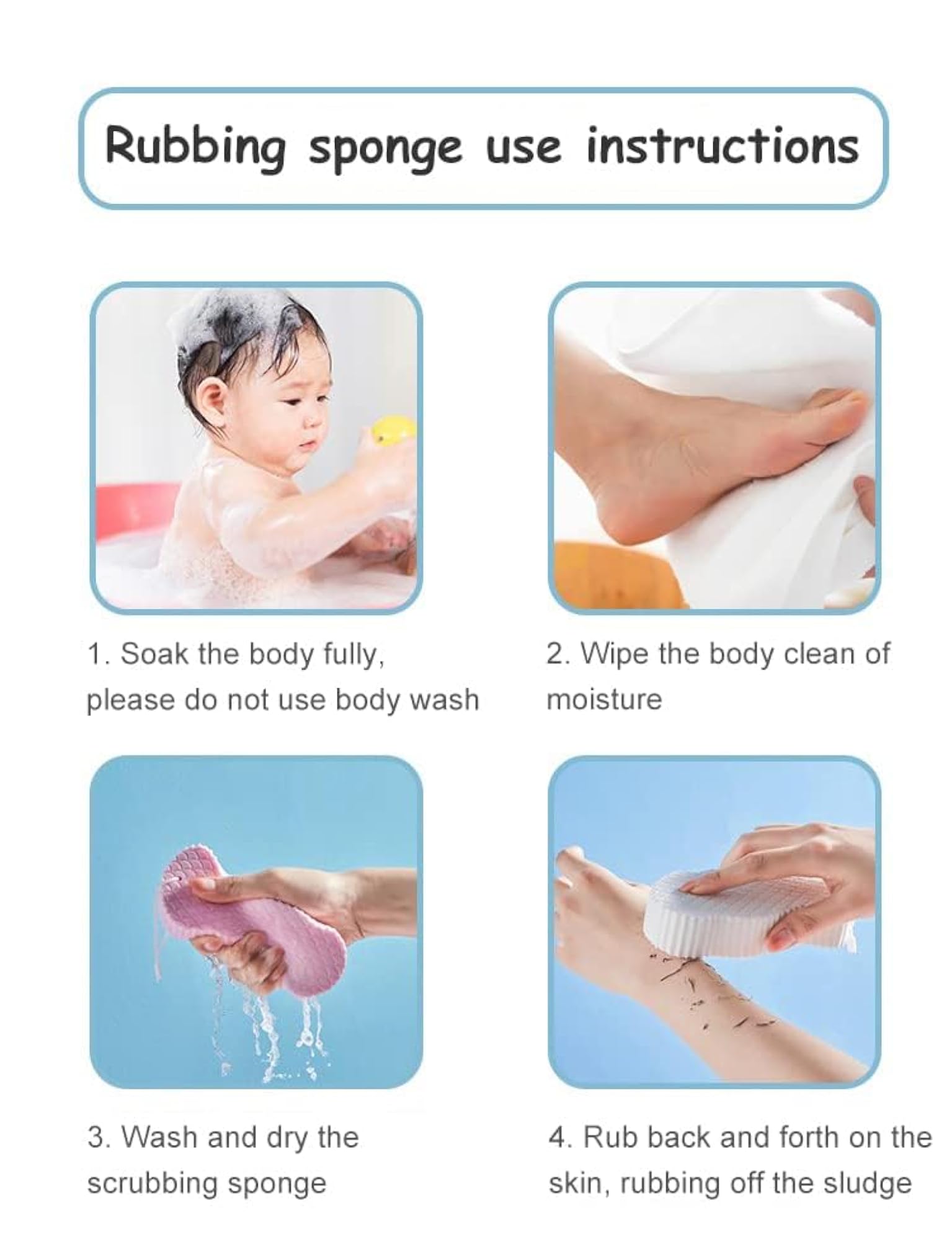 Ultra Soft Bath Body Shower Sponge, Exfoliating for All Ages