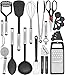 Utensili Cucina Set Mestoli Cucina - 23 Pezzi Accessori Cucina Set - Nylon Utensili Cucina con Manico in Acciaio Inossidabile - Termoresistenti al Calore e Antiaderente Strumento di Cottura