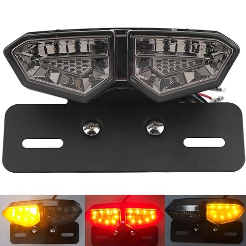 Image of Universal Led Motorcycle Tail Lamp Turn Signal Light Brake Number Plate Holder Light (Light Color- Yellow, Red) Pack of 1