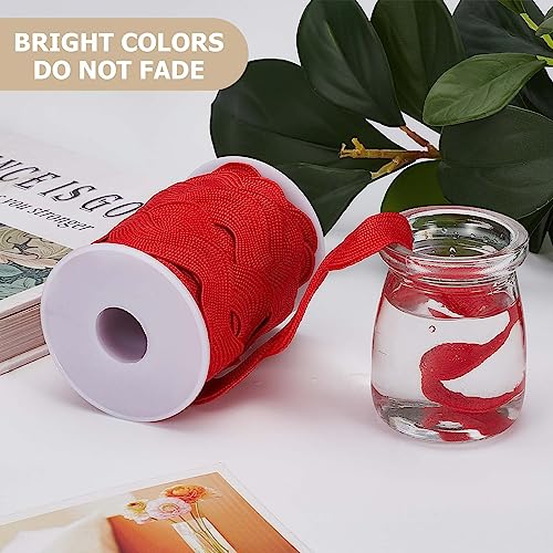 GORGECRAFT 0.78 inch-1.33 inch/20mm-34mm 10 Yards Christmas Red Rick Rack Ribbon RIC Rac Ribbon Wave Sewing Bending Fringe Trim Woven Braided Fabric Lace Zig Zag Trim for DIY Crafts Dress Wrapping