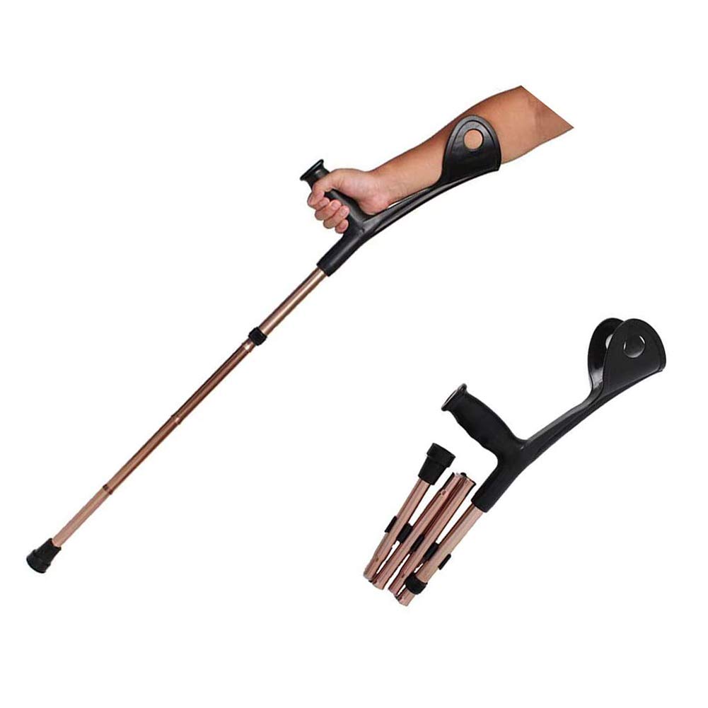 Zidao Muletas antebrazo Andadores Plegable muletas Usuario Peso 120 par de Cambio de Marchas Kg con el Codo Abrazadera Altura de Aluminio Ligero máximo Ajustable Antideslizante/Durable