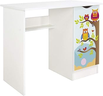 Bureau enfant rectangulaire avec son &eacute;tag&egrave;re