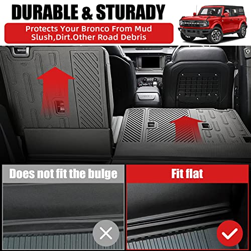 Cargo Liner Rear Trunk Mat Fit 2021 2022 2023 Ford Bronco 4 Door Trunk Mat Backrest Mats Back Seat Cover Tpe All Weather For Bronco Accessories #TOP4