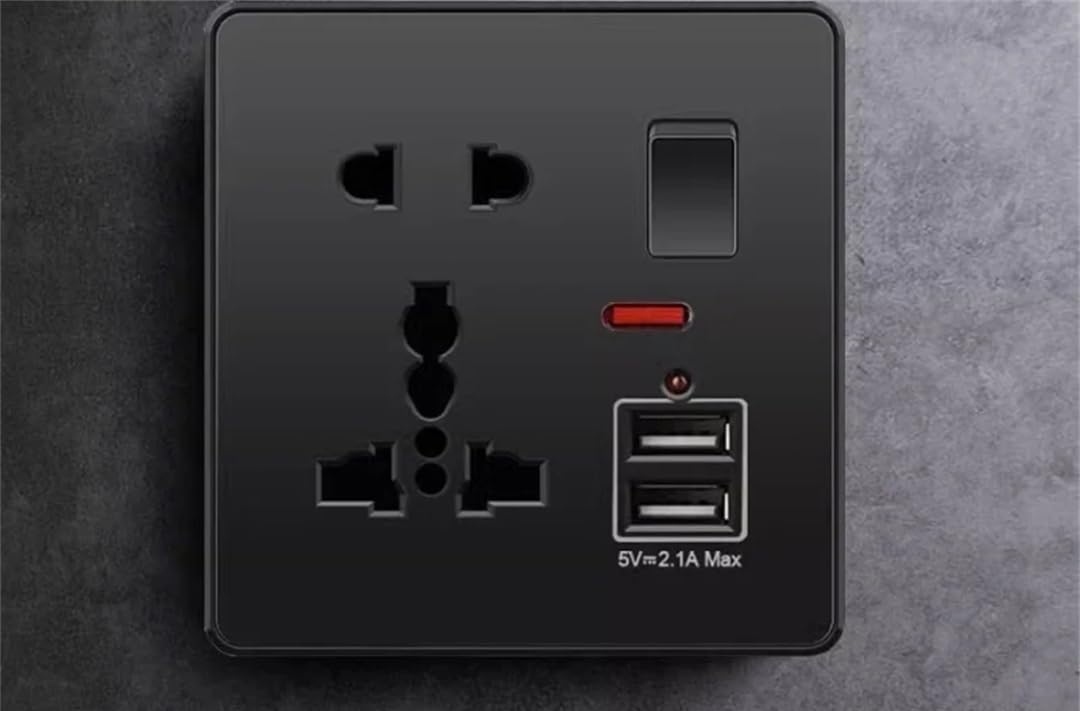 Prise Standard 13A, Port USB TYPE-C, Voyant Lumineux, Prise Murale Intégrée À Usage Général 3gang2way 250V#universal