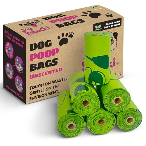 Joe Kobocki Dog Poop Bags – Extra Strong, Leak-Proof, Unscented, 360 Count (24 Rolls), 9x13 Inches, Corn Starch-Based