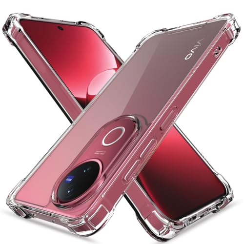 Image of Outlouders Back Cover for Vivo T4R 5G / iQoo Z10R 5G / Vivo V50 5G / V50e 5G Clear Transparent PC + TPU Bumper Case with Raised Edges for Shockproof Protection(Transparent)