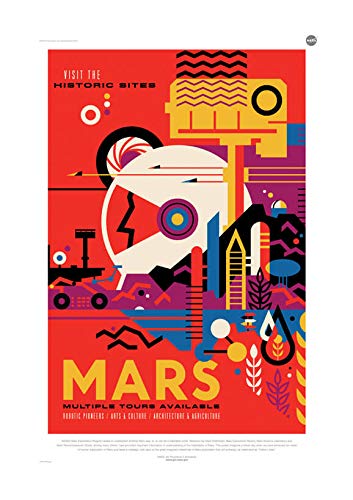 Impresión artística de turismo espacial en Marte de la NASA, póster decorativo mate tamaño mediano