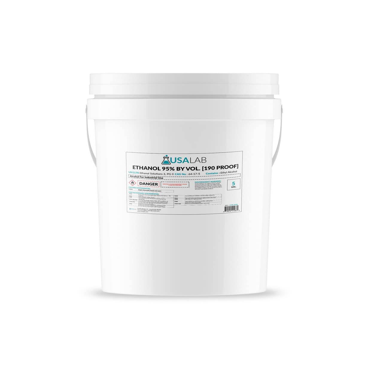 USA Lab 190 Proof Ethanol USP 95% - 1Gal, 5Gal, 55Gal, 270Gal - Excise Tax Included - USAlab