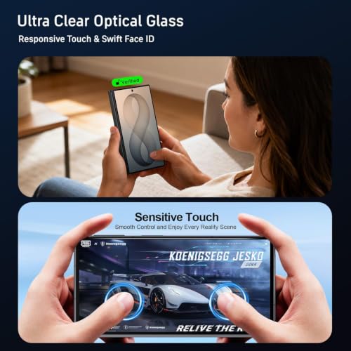 Image of Uyiton - [ Pack of 2 Tempered Glass Screen Protector For Samsung Z Fold 8 (Wide) | HD Smasung Z Fold 8 Glass Guard Protector - HD /Easy Installation Kit