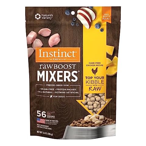 Instinct Raw Boost Mixers Freeze Dried Dog Food Toppers For Dry Food, Grain Free Dog Food Toppers with Chicken For Dogs, 14 oz Cover