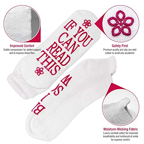 Funny Wine Glass + Wine Socks - Perfect gift set women with an UNBREAKABLE 16 oz / 450ml, BPA Free Funny Wine Glass for Women combined with Funny Wine Socks"If You Can Read This, Bring Me Some Wine"