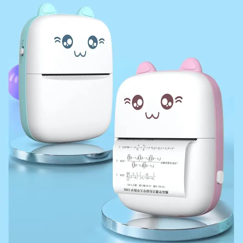 Mini Printer Portable, Pocket Thermal with 1 Rolls Paper Compatible Android, Bluetooth Wireless Smart for Photo Picture Office Receipt QR Code Label List Note Inkless Printing-image-45