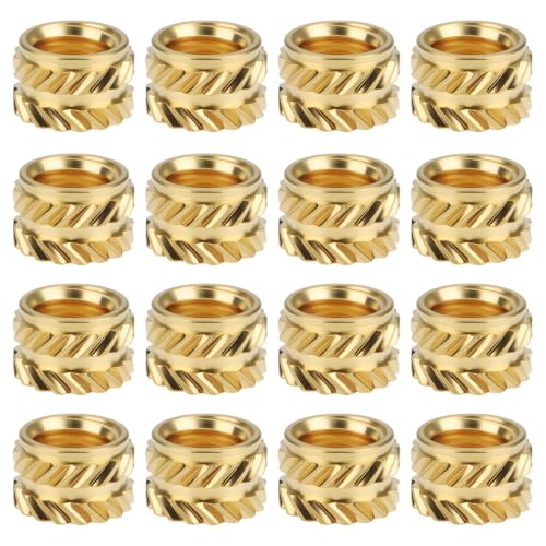 YINETTECH M6x5x8mm Knurled Brass Heat Set Inserts 50 Pack for Plastic M6 Threads Compatible with 3D Printing ABS PLA PET