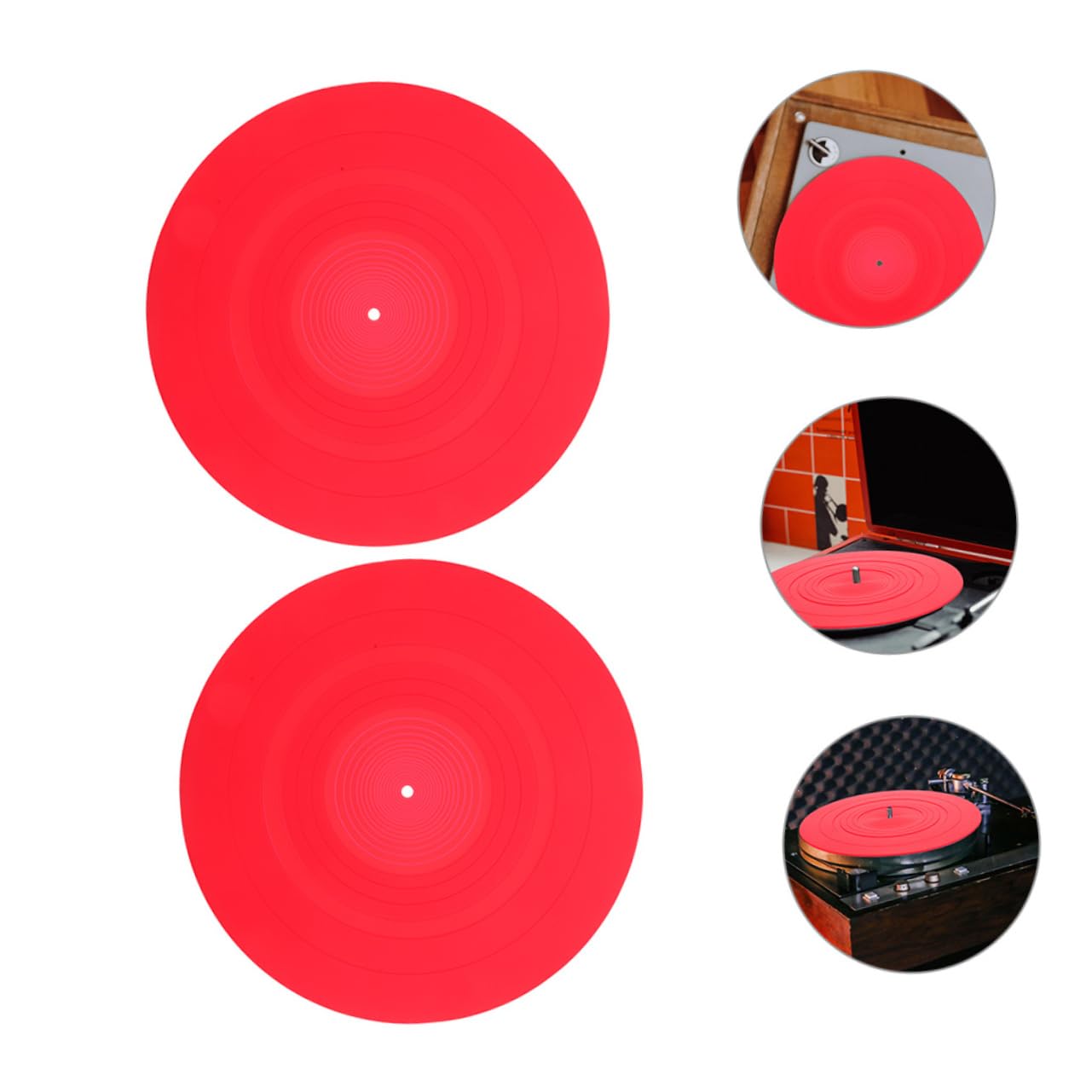Tappetino in Silicone Antistatico per Dischi in Vinile, Protezione Delicata 2 Pezzi