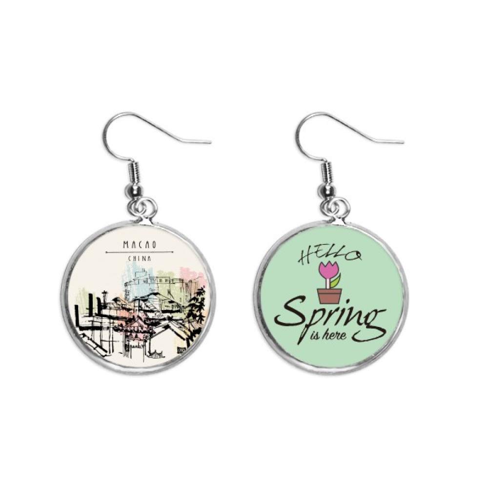 Pendientes de primavera con colgante de rascacielos de alta joyería 5