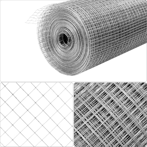 QWORK® Verzinktes Drahtgitter, 1 x 20 m Maschendrahtgeflecht, 12.7 mm Löcher Drahtgitter Feinmaschig, Maschendrahtzaun, für Hühnerställe, Kaninchengehege