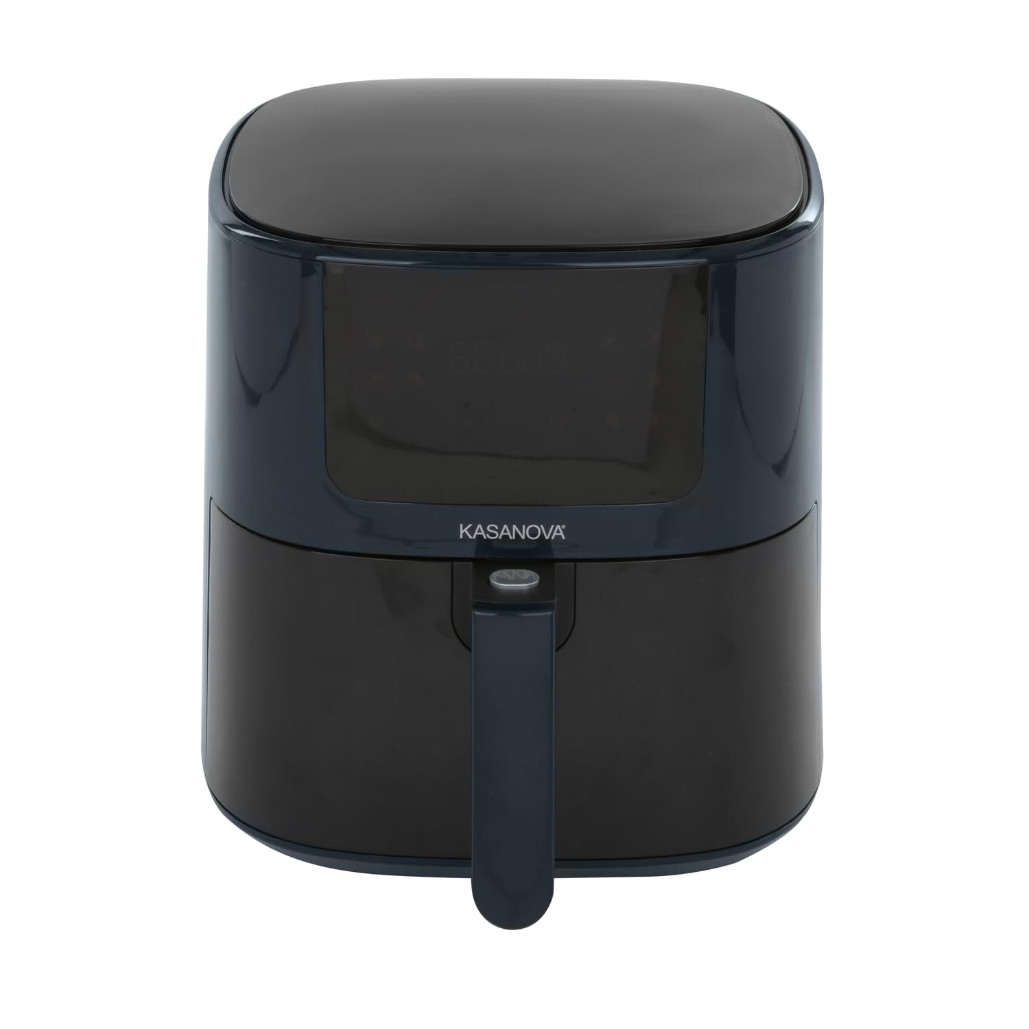 KASANOVA Friggitrice ad aria display digitale 12 programmi, capacità 5 L con finestra trasparente, cottura leggera senza olio e fumo, 1500 W (Blu)