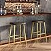 YAUKTAK Bar Stools Set of 2,Counter Height Bar Stools, Industrial Modern Barstools with PU Leather Cushion, Metal Frame Bar Chairs with Footrest for Kitchen, Dining Room, Bar, Cafe (Gold) KBS516GC