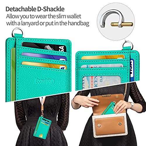 Image of Slim Minimalist Front Pocket Wallet, RFID Blocking Credit Card Holder Wallet with Detachable D-Shackle for Men Women