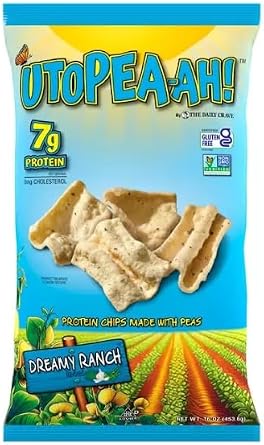 Utopea-ah! Protein Chips Dreamy Ranch, 454g   High-Protein, Low-Carb Crunchy Snack, Bold Ranch Flavour, Perfect for Healthy Snacking, Post-Workout Fuel & Guilt-Free Munching