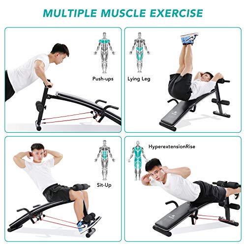 Sit Up Bench Workout Ab Exercise For Home Gym, MaxKare Multifunctional Bench Press Recline Adjustable