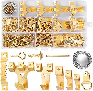Picture Hanging Kit 230 Pcs, Complete Heavy Frame Hanging Picture Hanging Kit Hanger Hardware Hangers for Frames  Includes Hooks, Nails, Screws, D-Rings, Sawtooth, and Wire