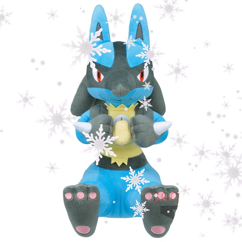 Grande peluche Lucario assis Mogumogu pour déco de chambre manga