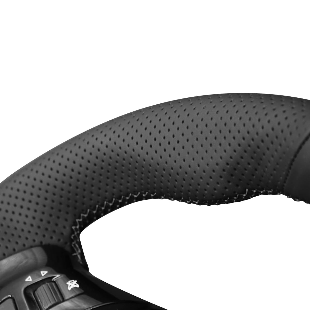 MEWANT Caches De Volant Pour Peugeot 208 (GTI/GT Line/GT)/ 308 ( GT/GTI/GT Line)/ 308 SW (GT/GT Line)/ 2008 (GT Line) Fait De Cuir Véritable Et De Suède Synthétique