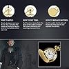 Smooth Vintage Steel Quartz Pocket Watch Classic Fob Pocket Watch with Short Chain for Men Women - Gift for Birthday Anniversary Day Christmas Fathers Day (Gold) #1