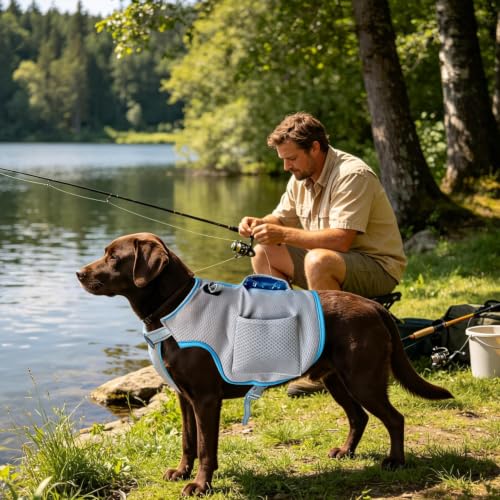 Chaleco refrigerante para perros transpirable con sistema ajustable de hielo 4