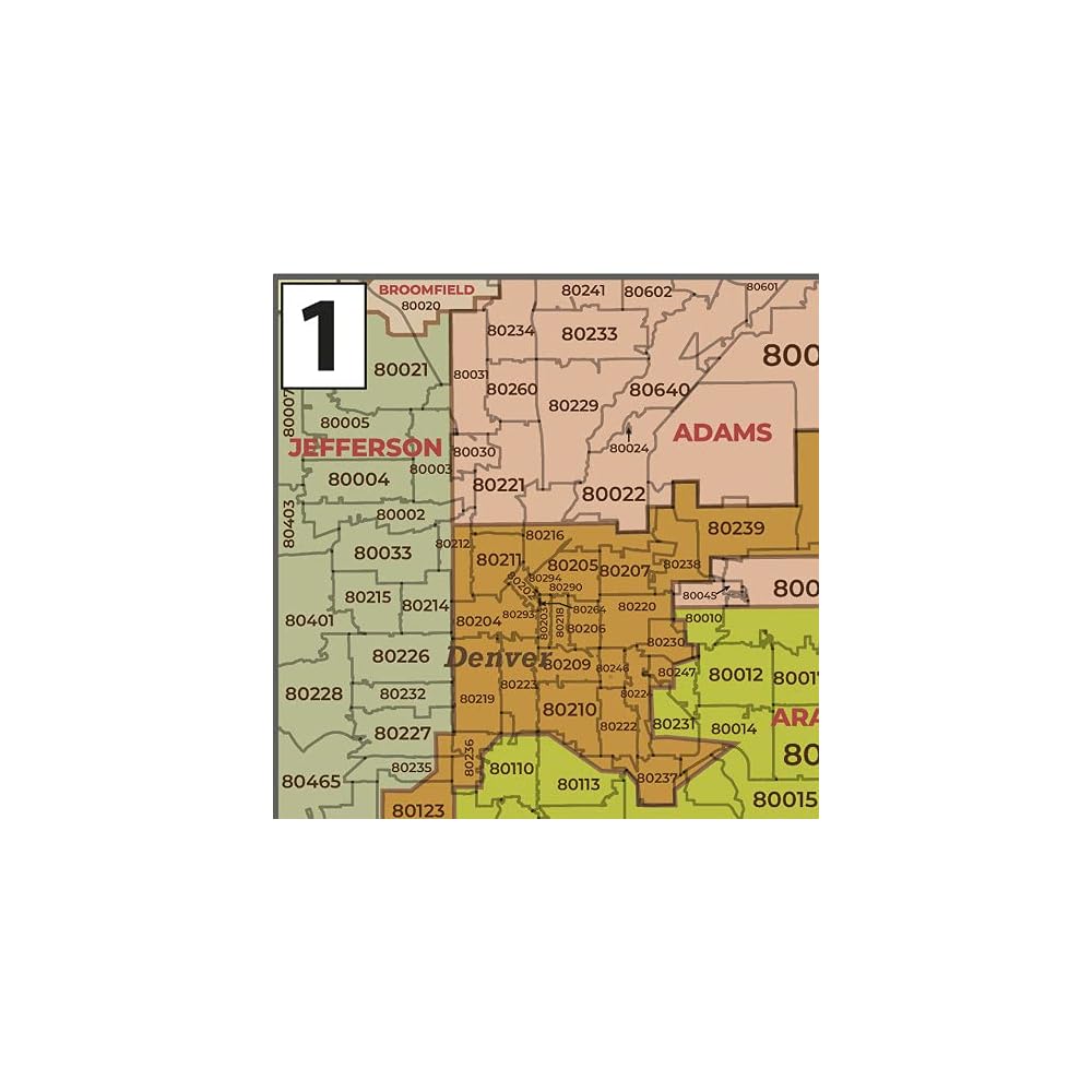 Colorado ZIP Code Map with Counties - Large - 48 x Philippines | Ubuy