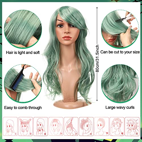 Jagely 3 Pieces Halloween Witch Costume For Women, Striped Thigh High Socks Curly Wig Halloween Witch Sequins Headband For Cosplay thumb #1
