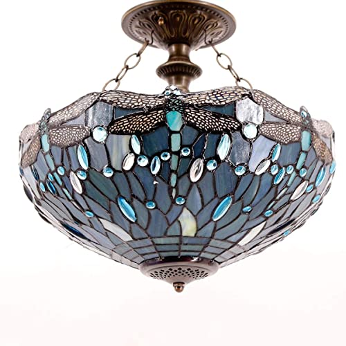 Image of WERFACTORY Tiffany Lamp Series Stained Glass Style Lampshade Decorative Living Room Bedroom