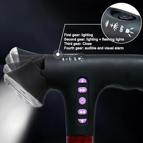 Miniatura 4 de KADEUX Silla plegable con muletas, asiento de caña de aluminio con luz, bastón plegable con asiento para personas mayores, bastón de caminar para