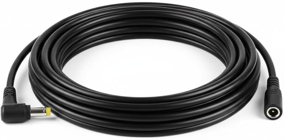 Missyou 8.2ft 2.5m 3D Hologram Fan Extension Cable 90 Degree Right Angle DC 5.5mm x 2.5mm Power Cord for Missyou Wanther EBZ HFZ Hologram Rycixon Holographic Projector Advertising Display Store Sign