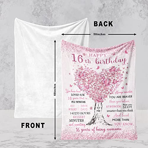 Sweet 16 Gifts For Girls, 16Th Birthday Gifts For Girls, 16 Year Old Girl Birthday Gift Ideas, 16Th Birthday Decorations, Happy 16Th Birthday, Birthday Presents For 16 Year Old Blanket 50"X60" #TOP5