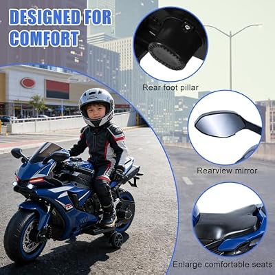 12V Kids Motorcycle, Electric Dirt Bike Electric Motorcycle for Kids,Ride On Motorcycle (Blue 3)